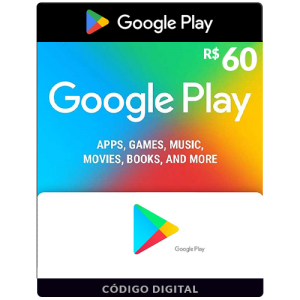 R$60 Google Play - Gift Card [Brasil]